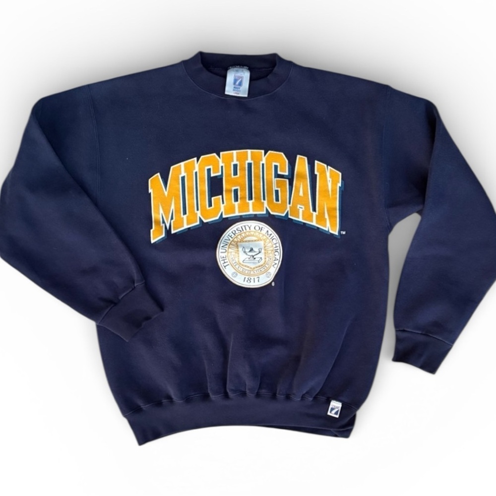 LOGO 7 90's Vintage MICHIGAN Crewneck Sweatshirt Large